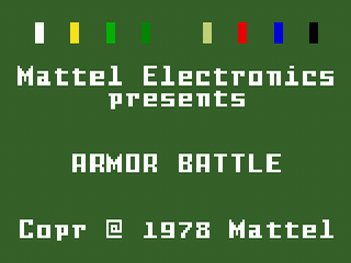 Armor Battle title screen for Intellivision